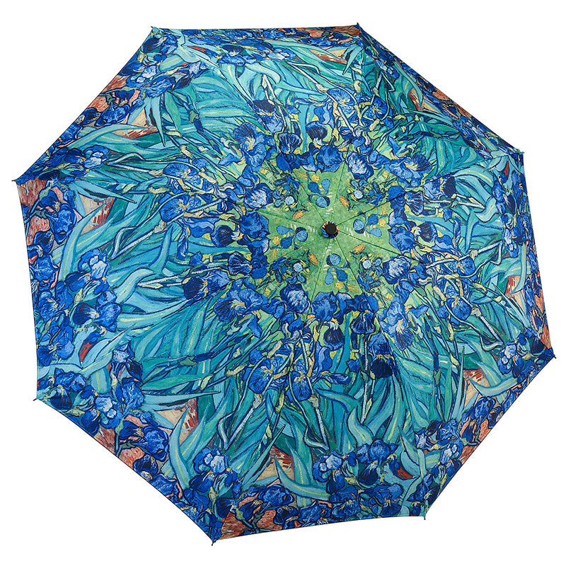 Van Gogh&#39;s Irises Reverse Close Folding Umbrella