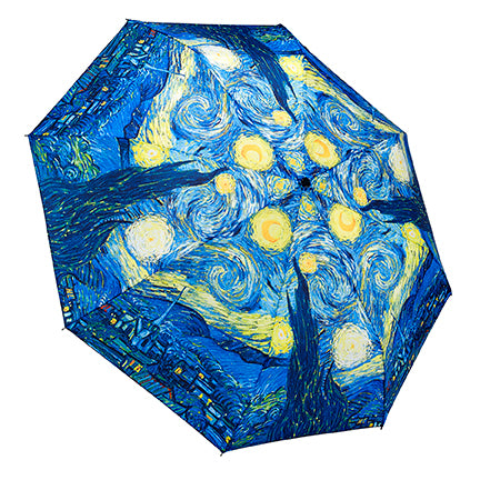 Van Gogh&#39;s Starry Night Reverse Close Folding Umbrella