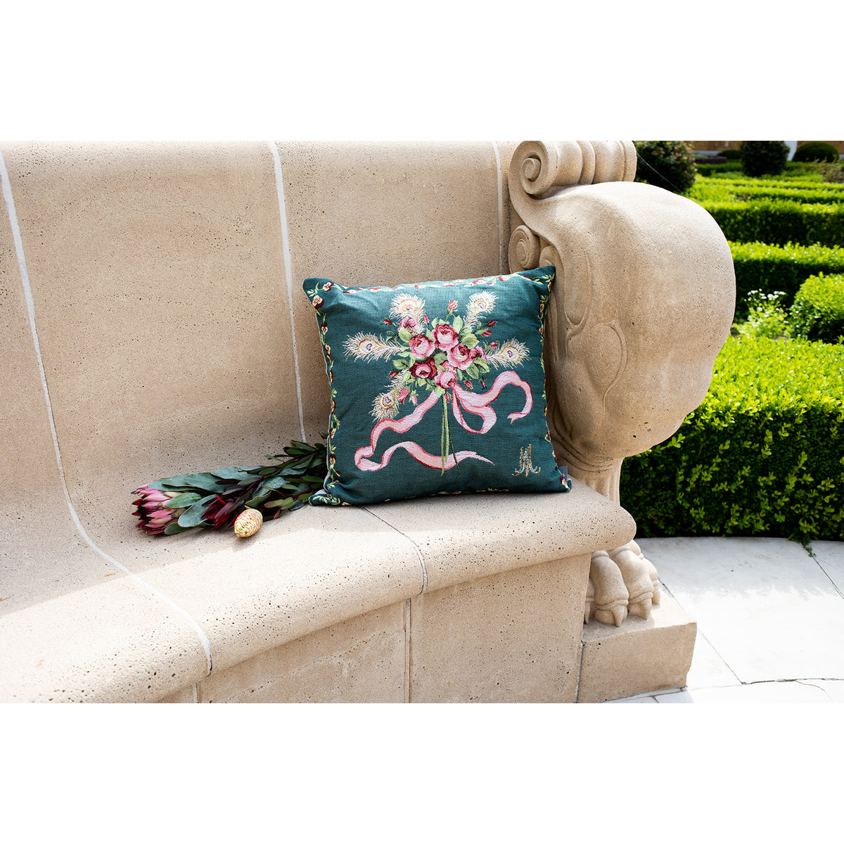 Rose Bouquet Tapestry Pillow