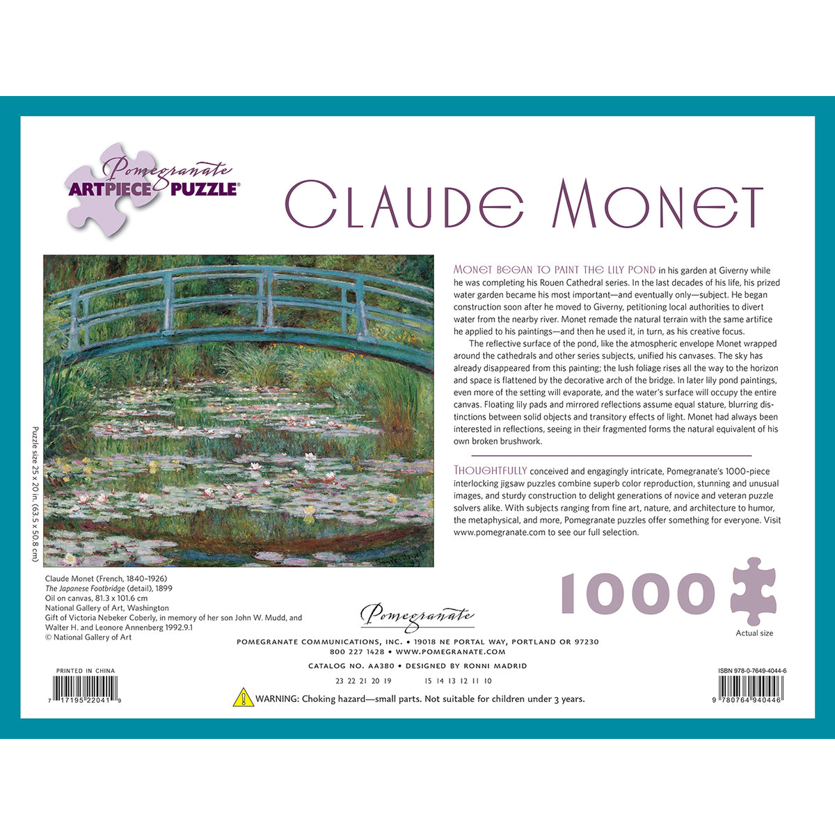 Monet&#39;s The Japanese Footbridge Puzzle- 1,000 Pieces | Getty Store