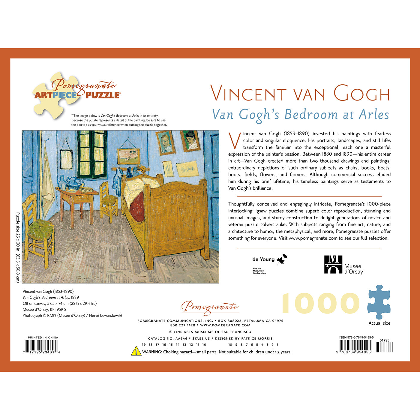 Van Gogh's Bedroom at Arles Puzzle- 1,000 Pieces | Getty Store
