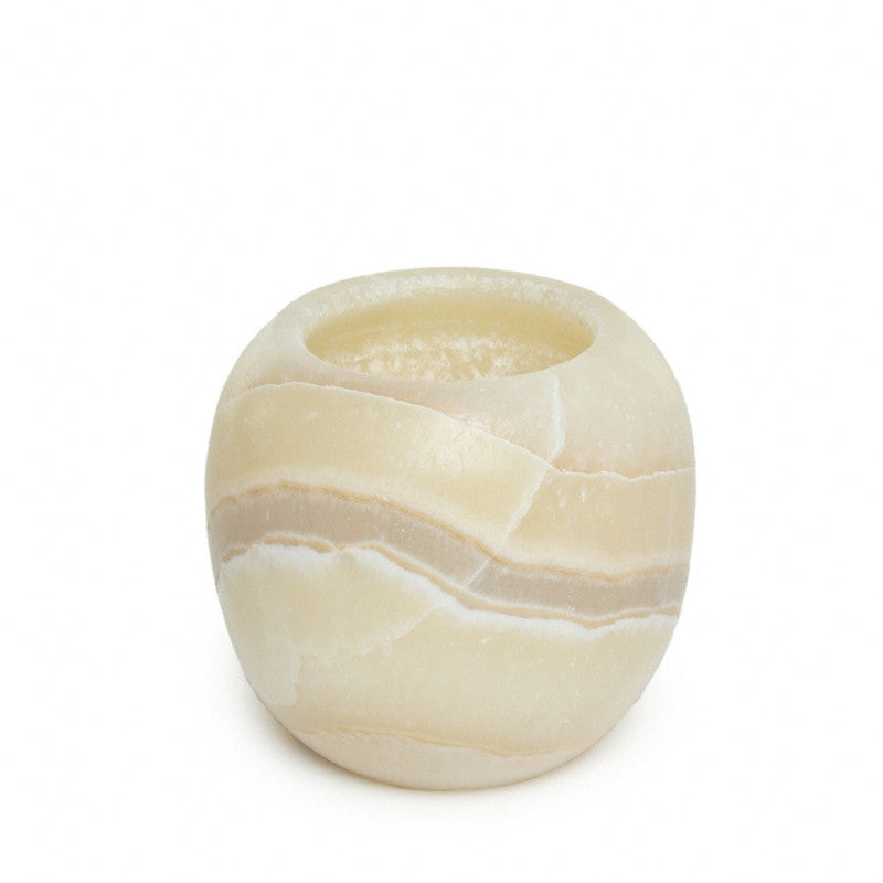 Carved Egyptian Alabaster Votive Holder | Getty Store