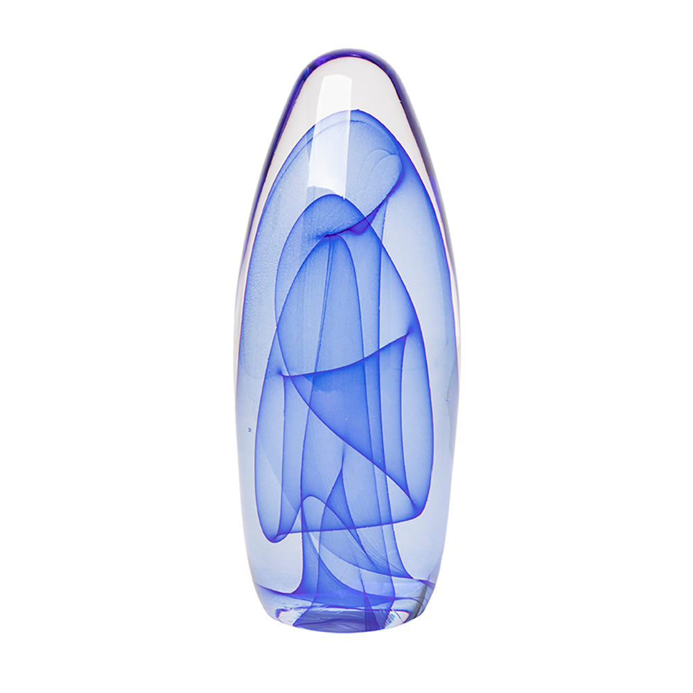 Glass Sculpture - Geyser Cone with Blue Veils