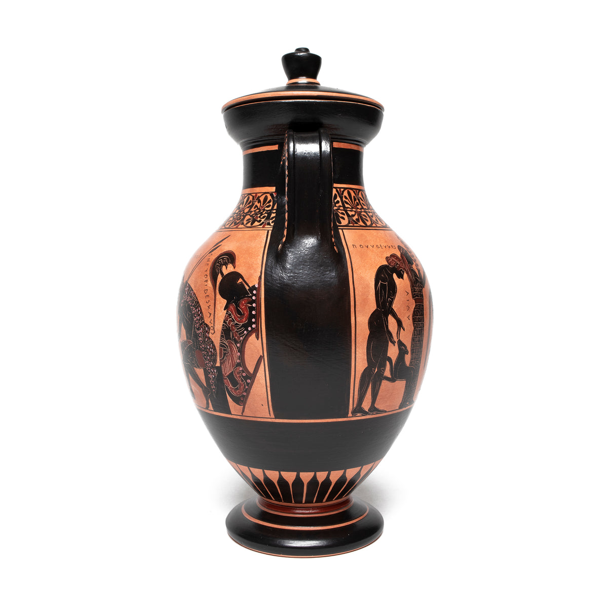 Greek Vase- Belly Amphora with Lid (8.5&quot; H)- side view | Getty Store