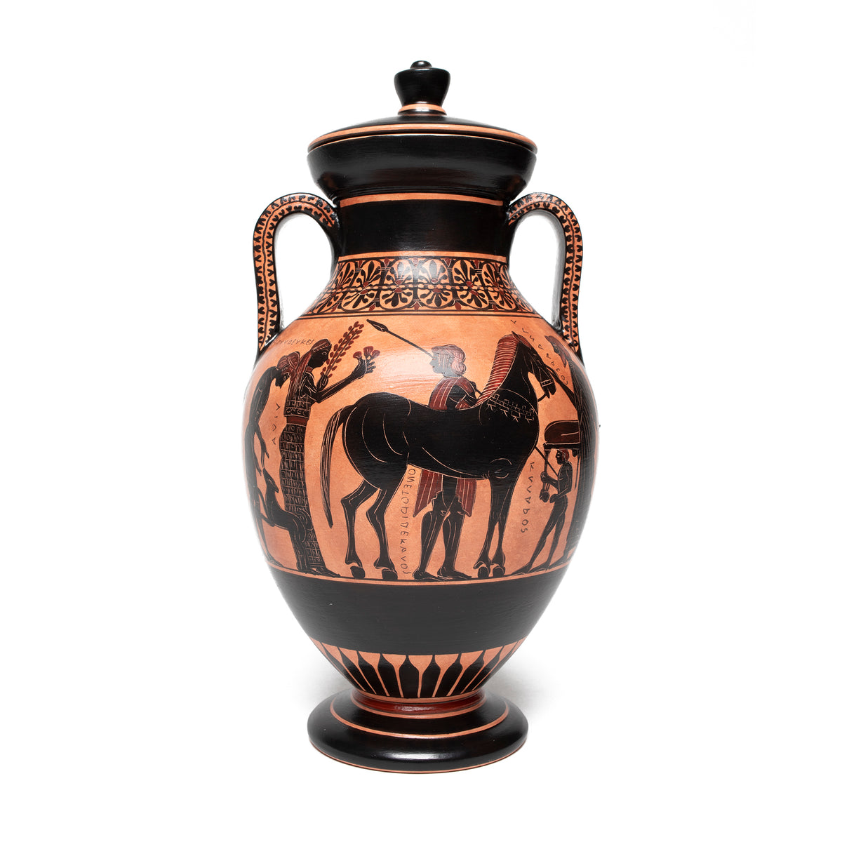 Greek Vase- Belly Amphora with lid (8.5&quot; H) | Getty Store