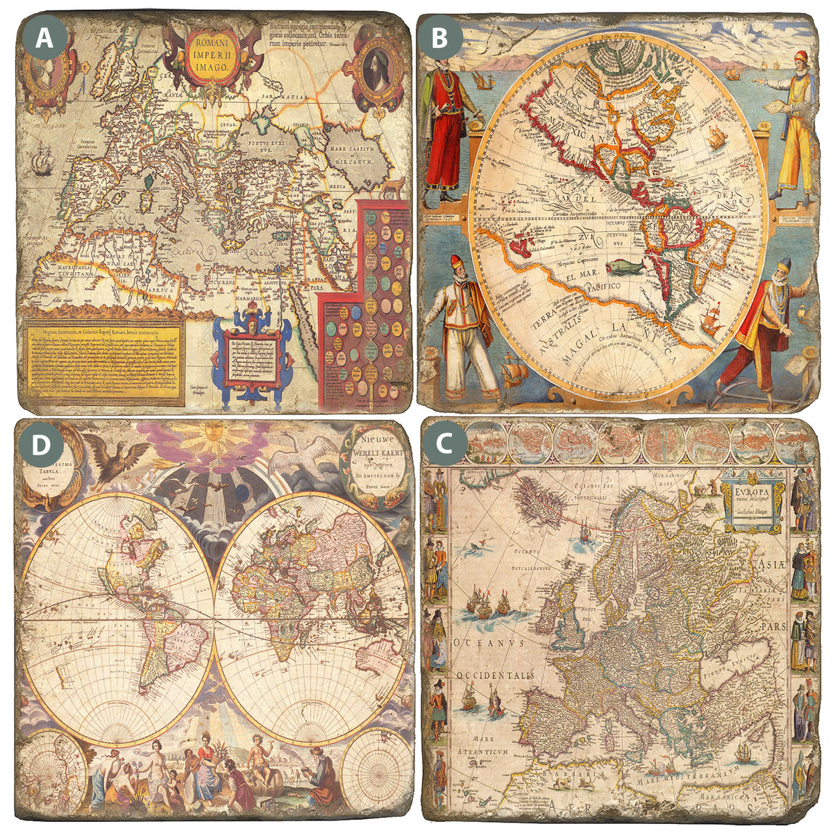 Vintage Map Coasters