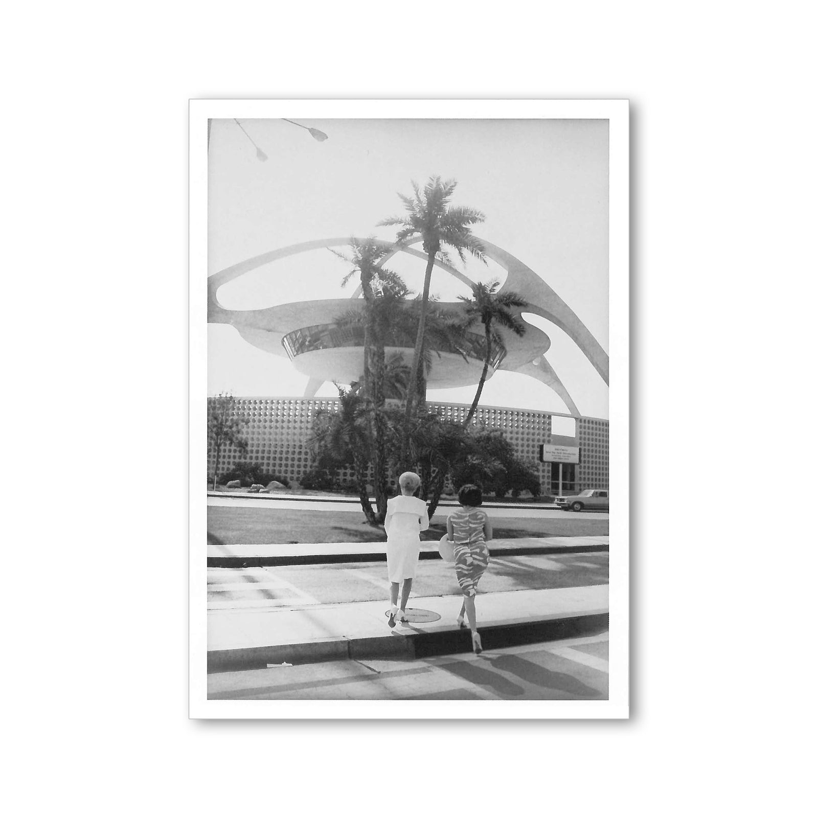 Black and White postcard of LAX