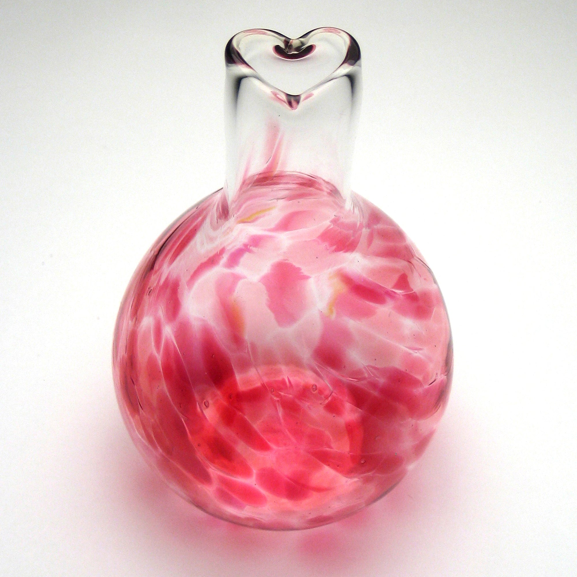 Hand Blown Glass Heart Vase-Pink | Getty Store