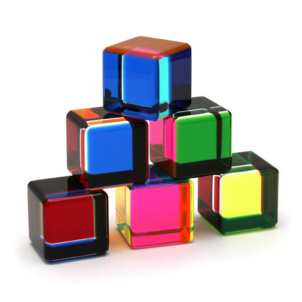 Vasa Small Multicolor Acrylic Cube -sold Individually-Multiple cubes shown in pyramid stack | Getty Store