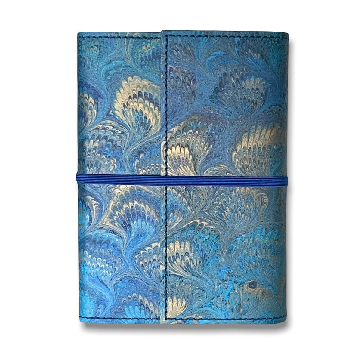 Florentine Sketchbook Marble Blue Leather