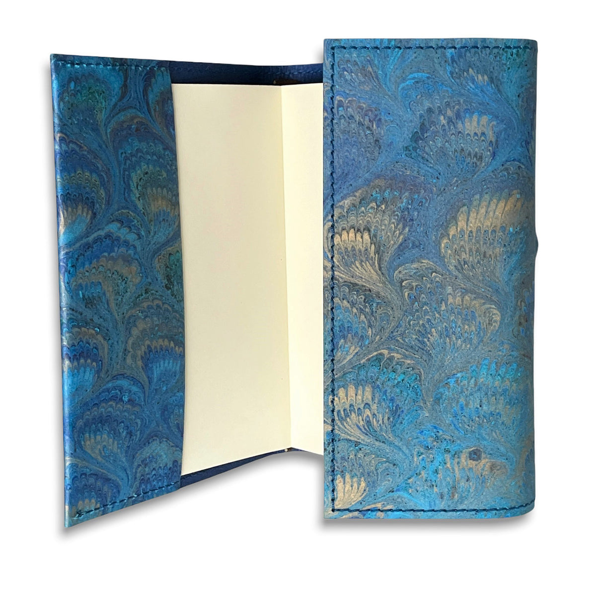 Florentine Sketchbook Marble Blue Leather