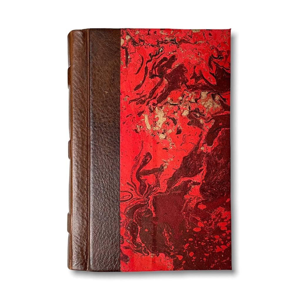 Discount Natural Linen and Wine Red Genuine Leather Wingtip Journal or Sketchbook with 98lb Mixed Media Paper