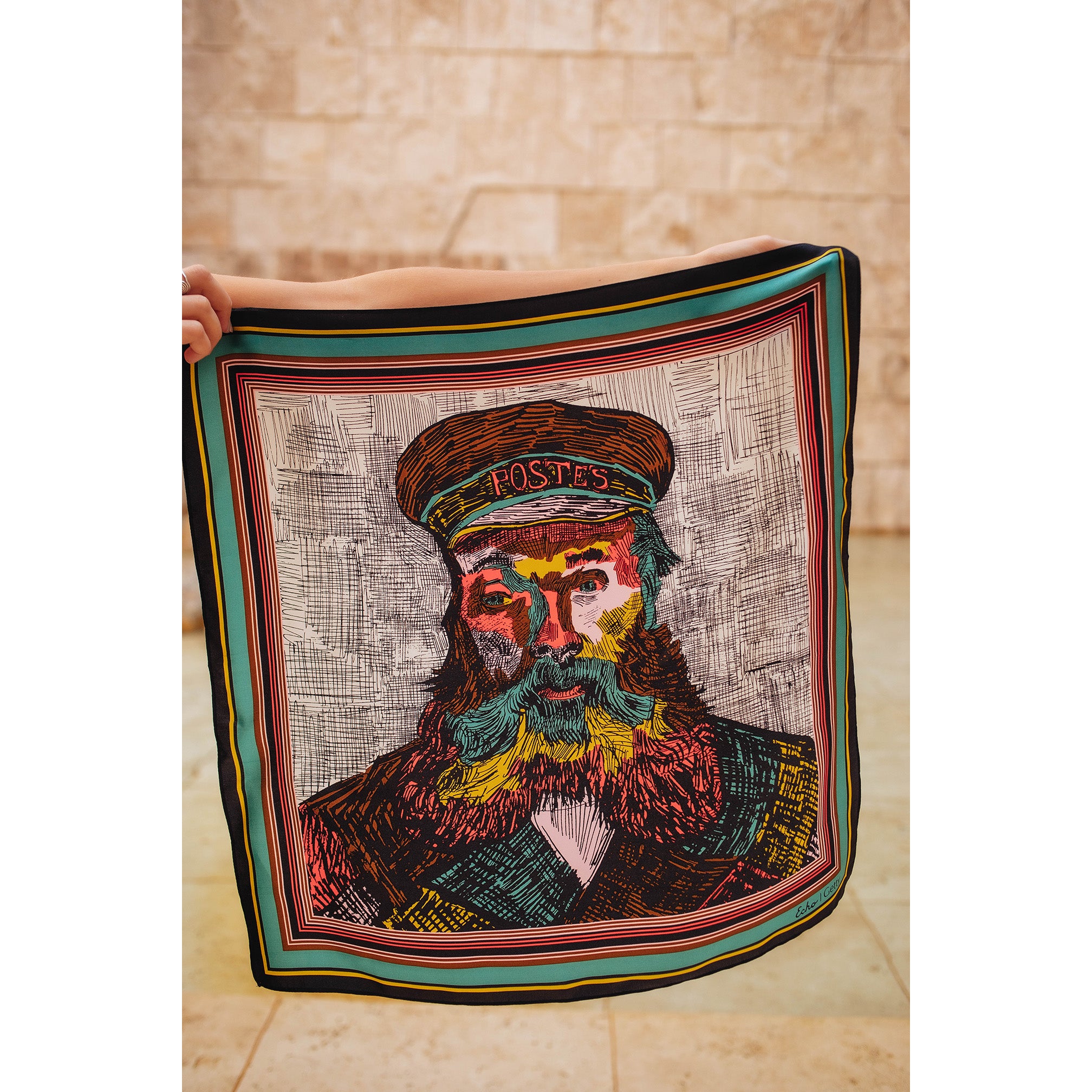Van Gogh Portrait of Joseph Roulin Silk Neckerchief Scarf Getty