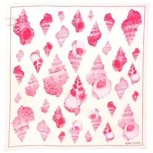 Seashell Photolithograph Print Neckerchief Scarf - Pink