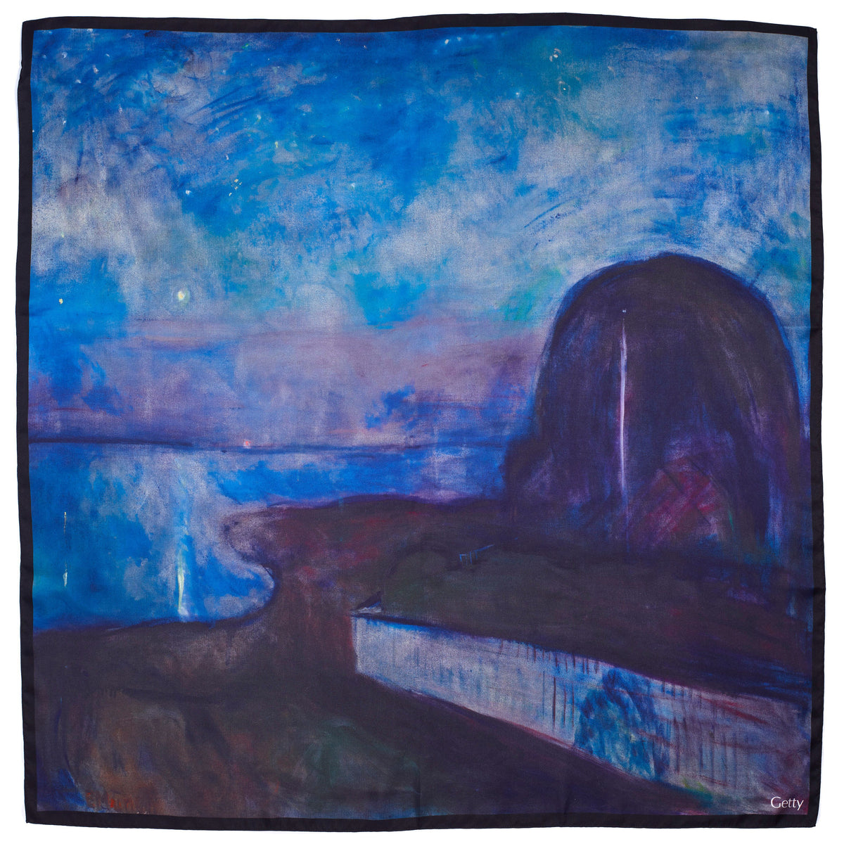 Edvard Munch Starry Night Silk Scarf