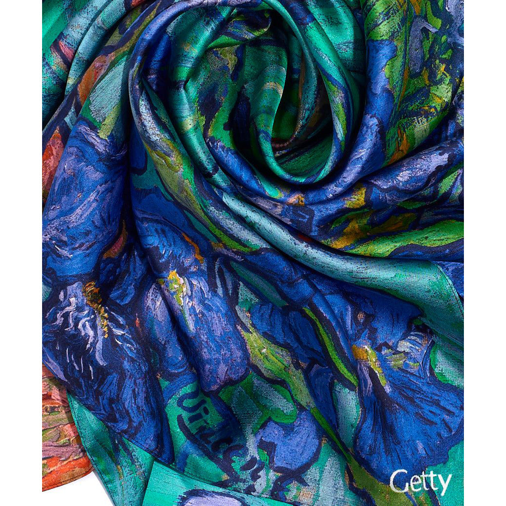 Square Van Gogh Irises Silk Scarf - Getty Museum Store