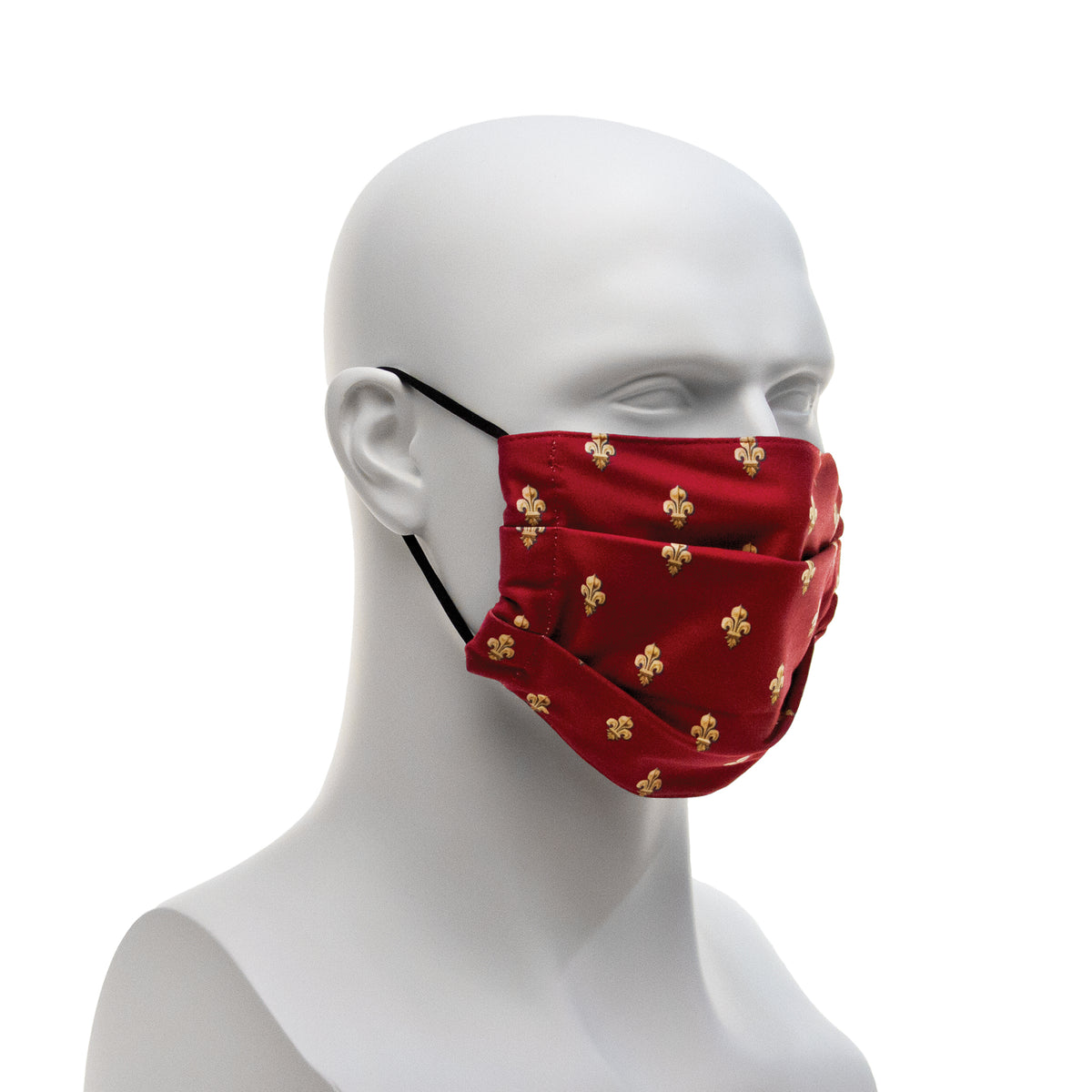 Cloth Face Covering - Maroon Fleur-de-lis Pattern