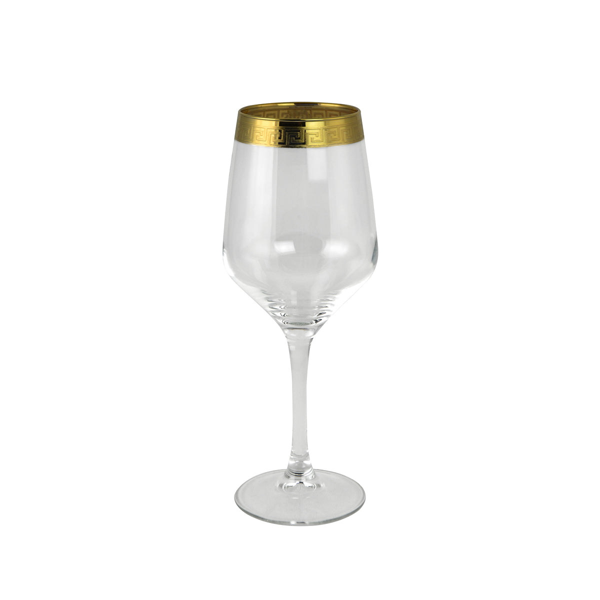 Wine Glass - Greek Key Design