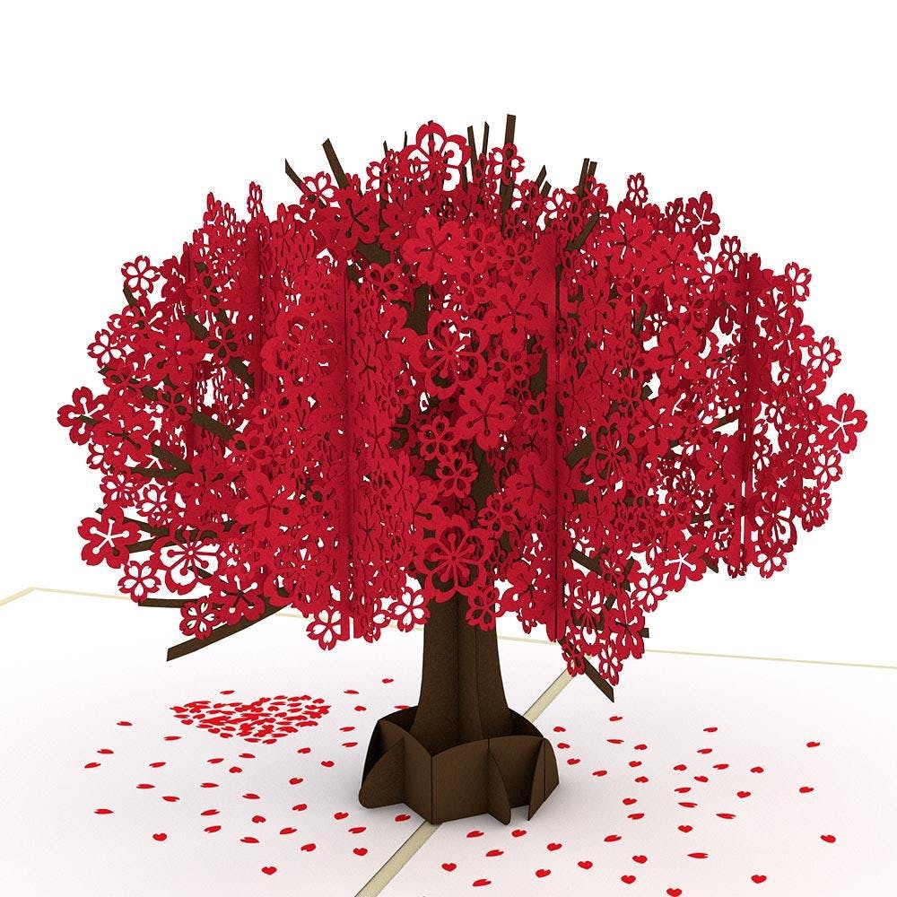 Pop-Up Notecard - Red Sakura Tree