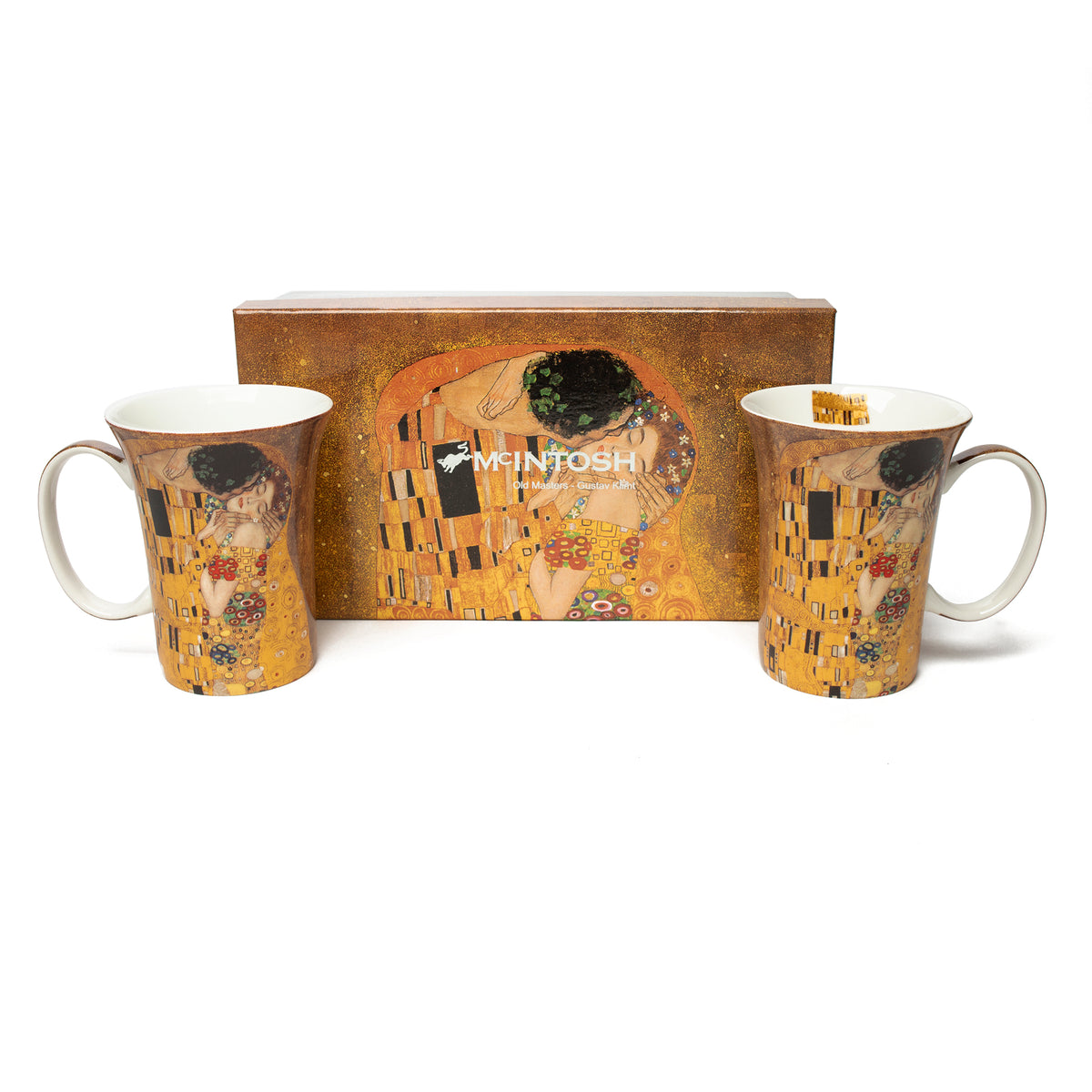Pair of Fine Bone China Mugs featuring Klimt&#39;s The Kiss with gift box | Getty Store