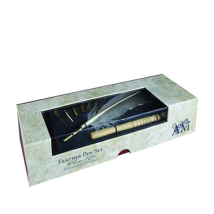 Aifeiter Feather Pen Set,Quill Pen,Upgrade Quill Pen Ink Set,Feather Pen Set Quill Pen(Blue)