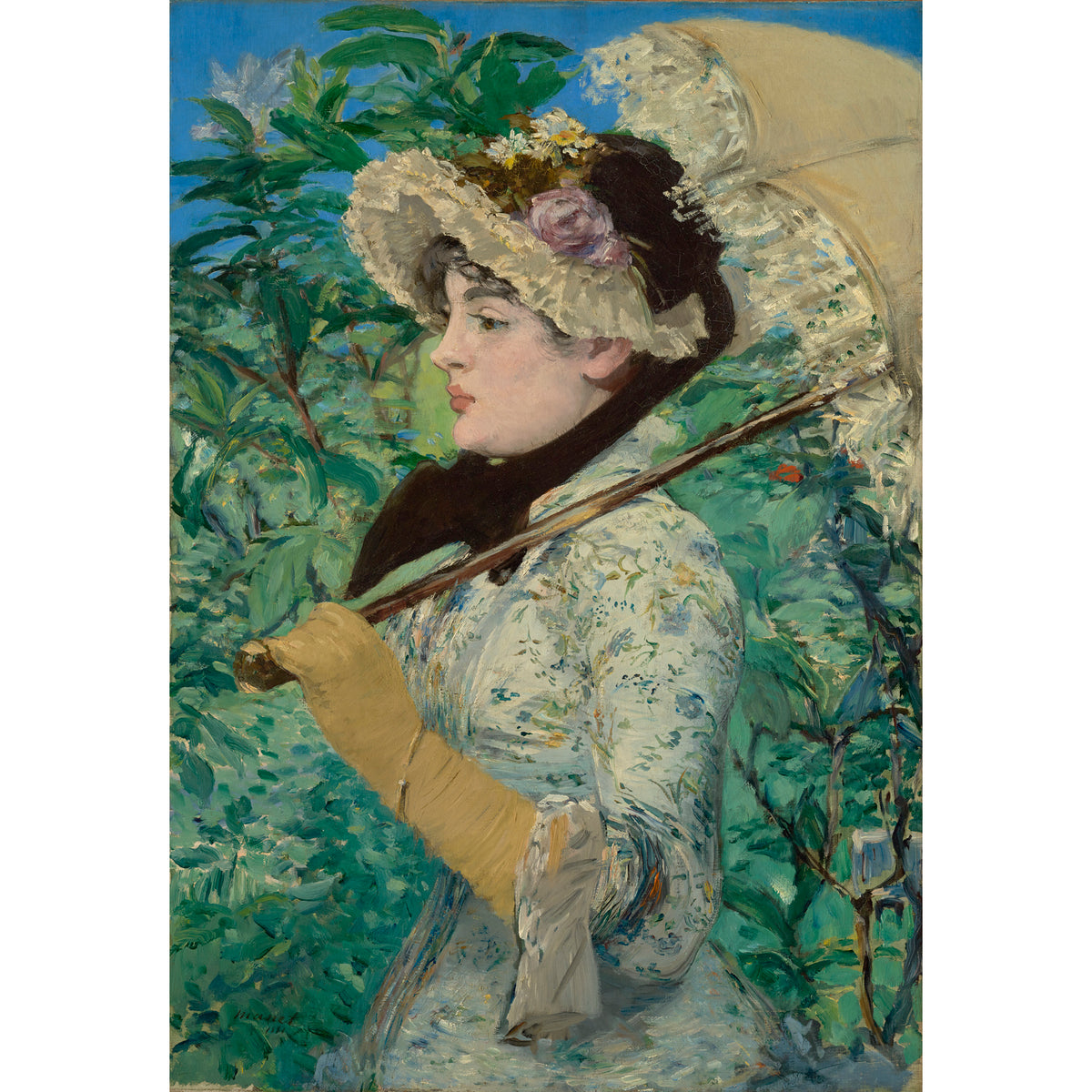 Cosmetics Bag featuring Manet&#39;s Jeanne Spring by Gabs, Italy