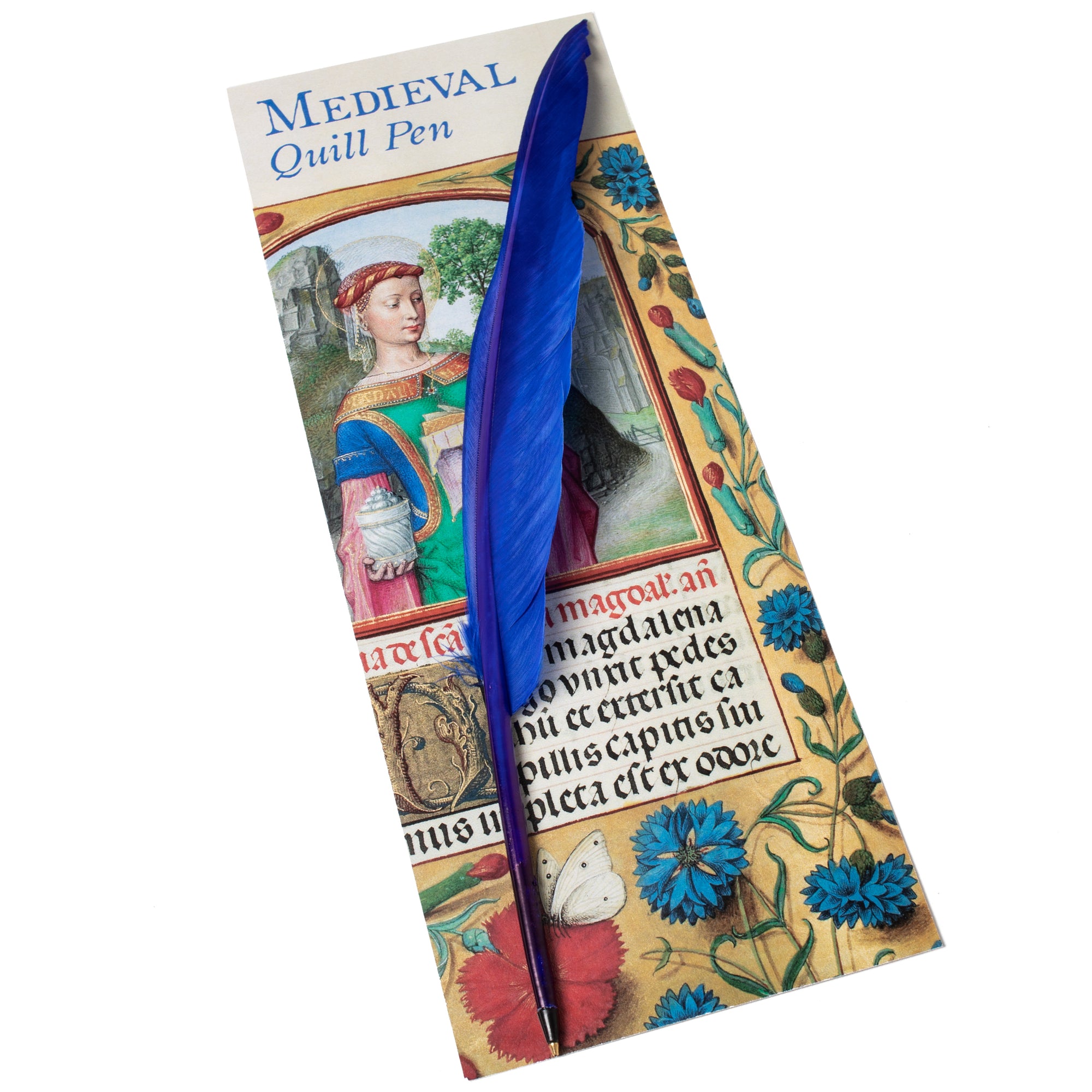 Ballpoint Feather Quill Pen-The Spinola Hours-Blue | Getty Store