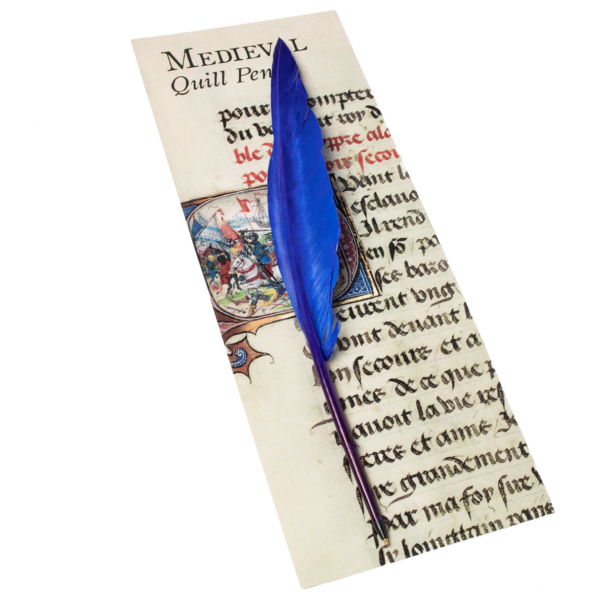 Ballpoint Feather Quill Pen-Initial Q-Blue | Getty Store