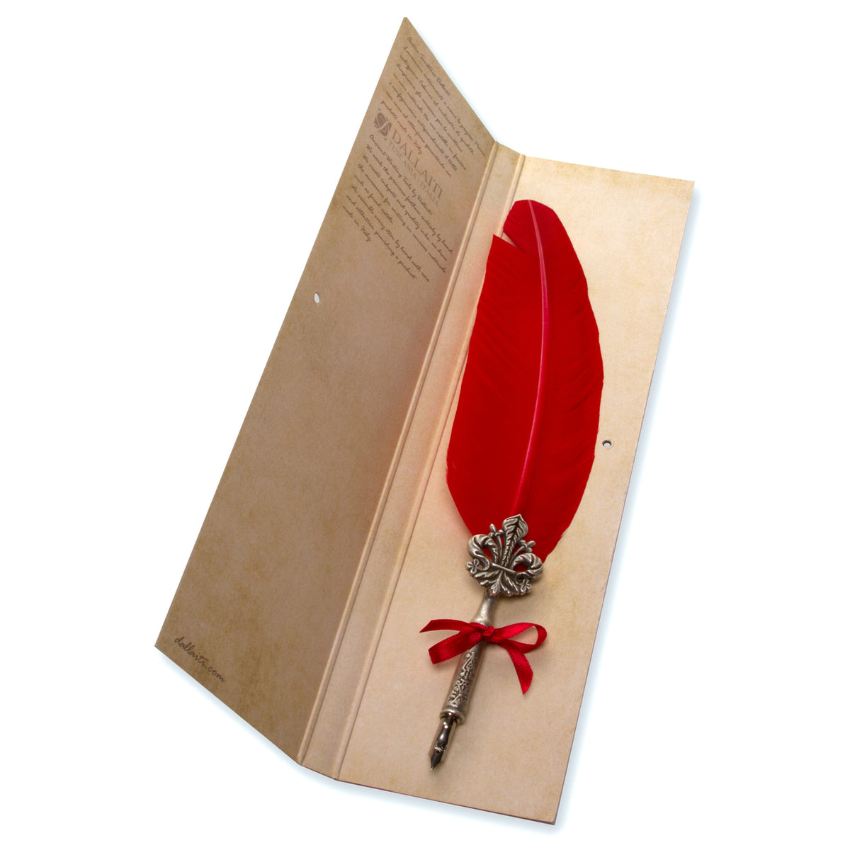Fleur-de-lys Feather Calligraphy Pen - Red | Getty Store
