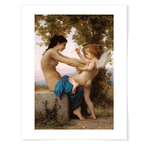 Bouguereau-A Young Girl Defending Herself Against Eros 11x14 inch Print | Getty Store