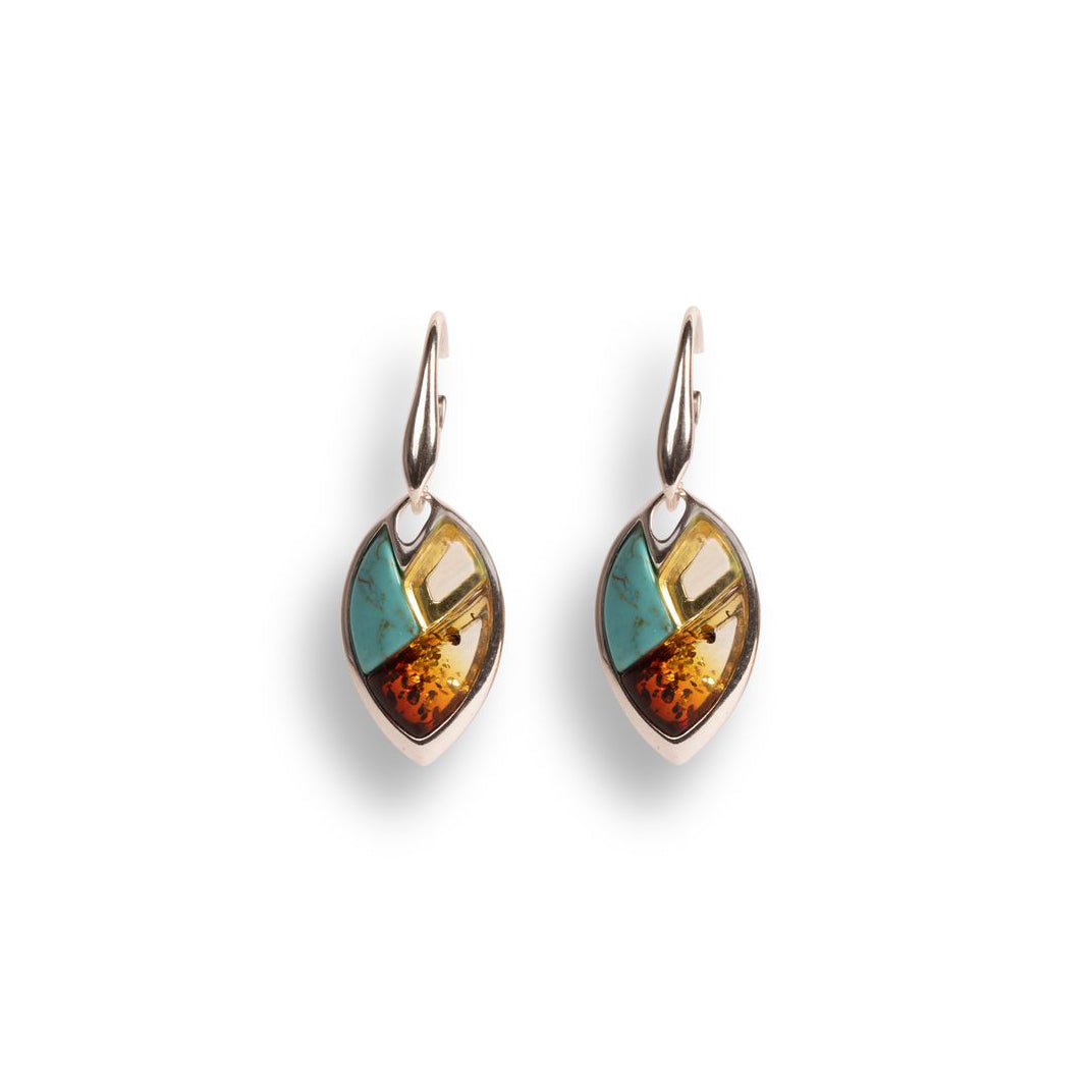 Turquoise and Amber Earrings