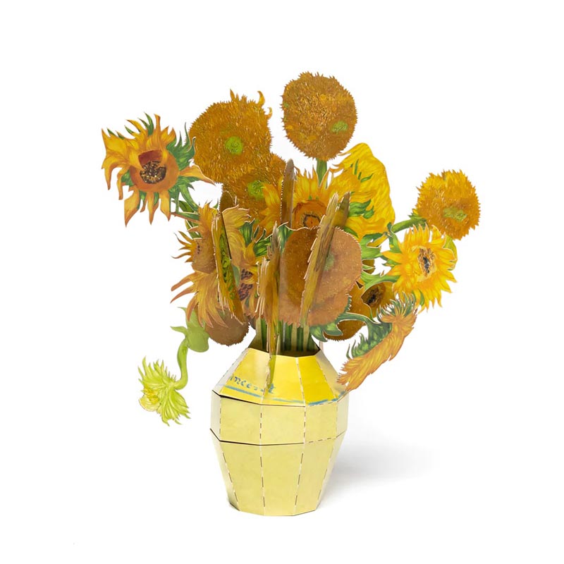 A pop-up bouquet inspired by Vincent van Gogh's Sunflowers