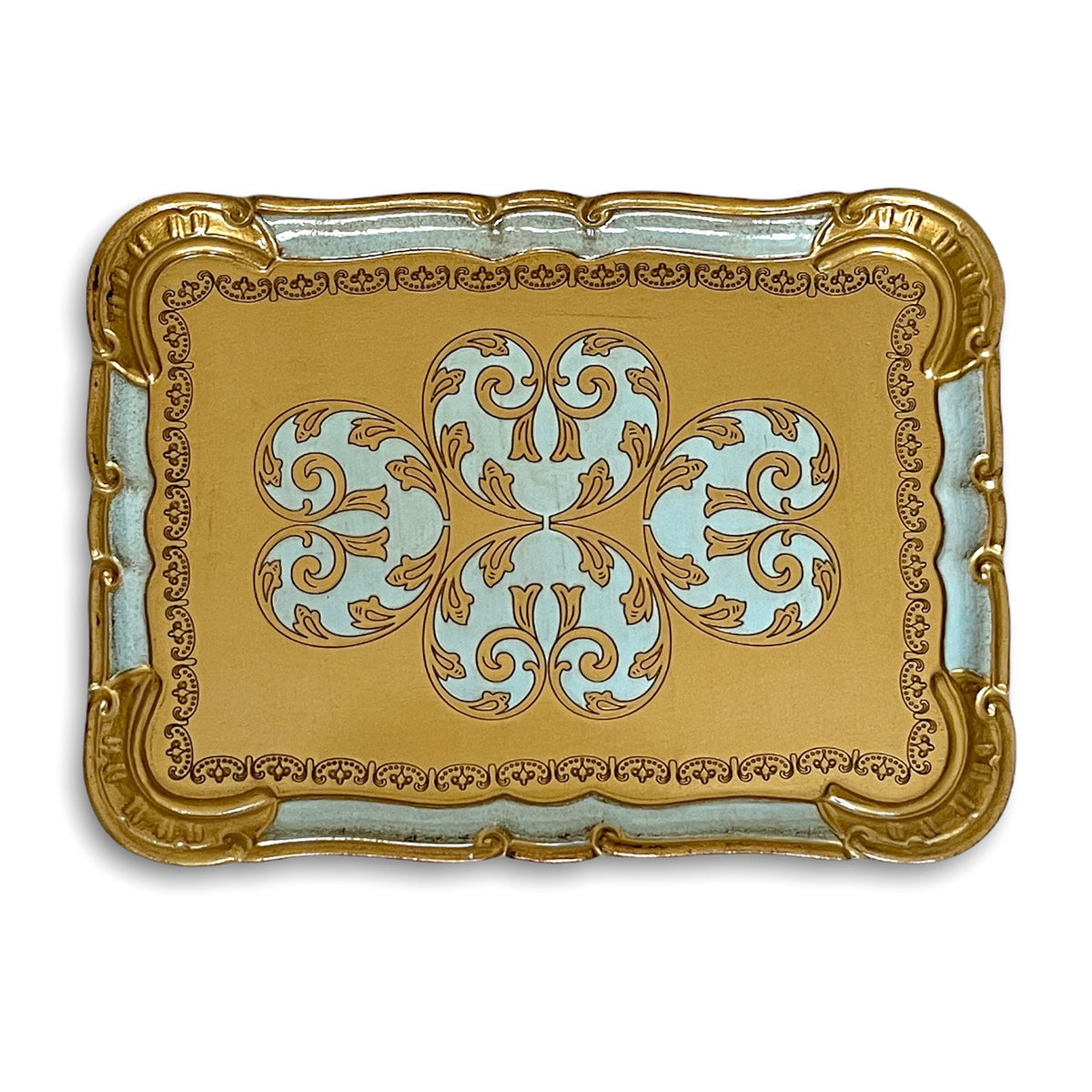 Florentine Serving Tray - Gold and Blue