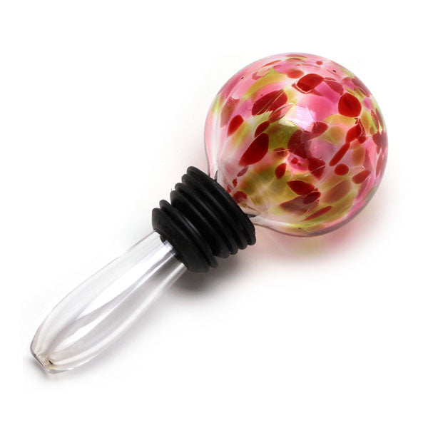 Bubble Winestopper- Hand Blown Art Glass- Raspberry Lime  | Getty Store