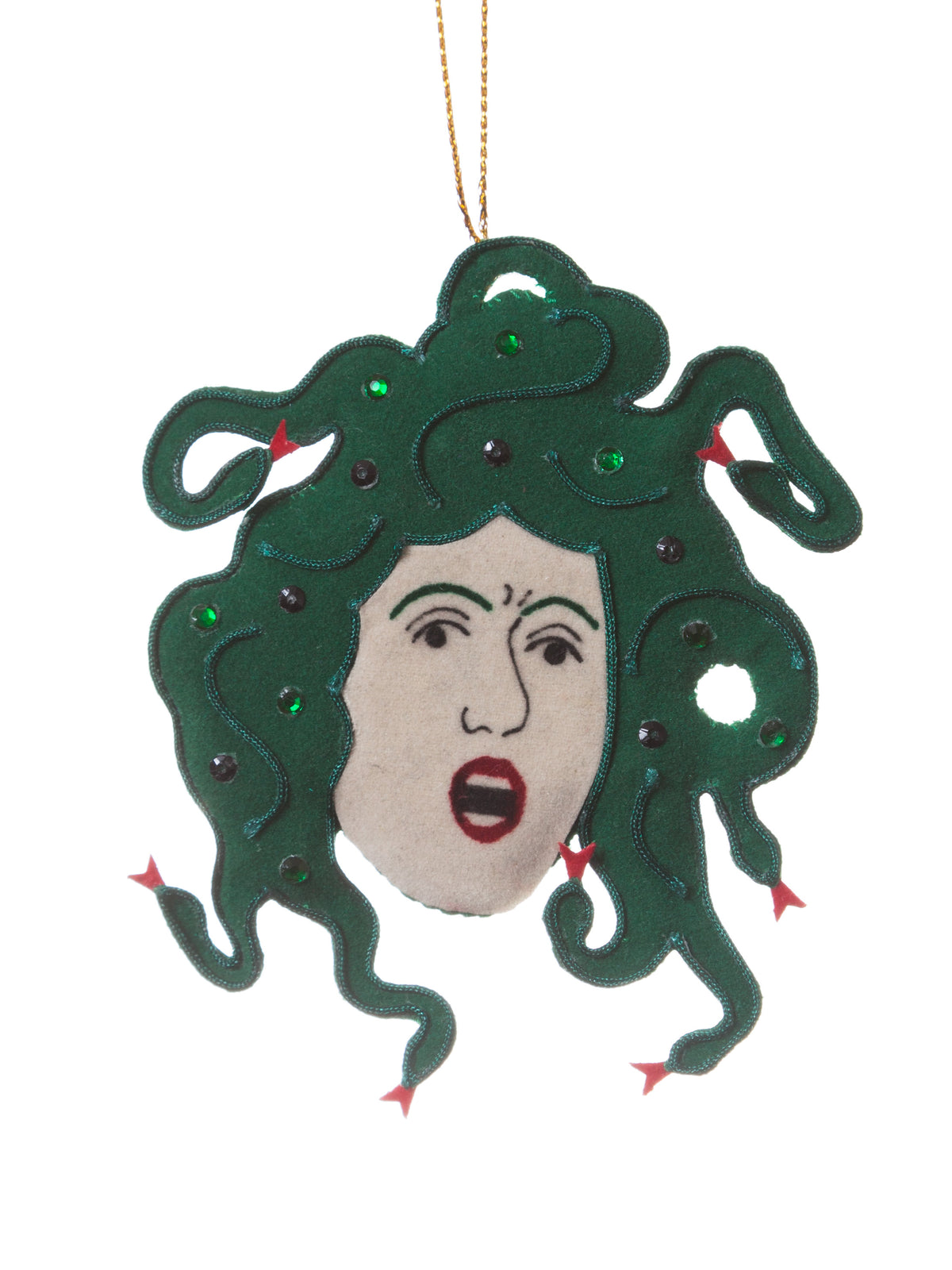 Medusa Felt Embroidered Ornament