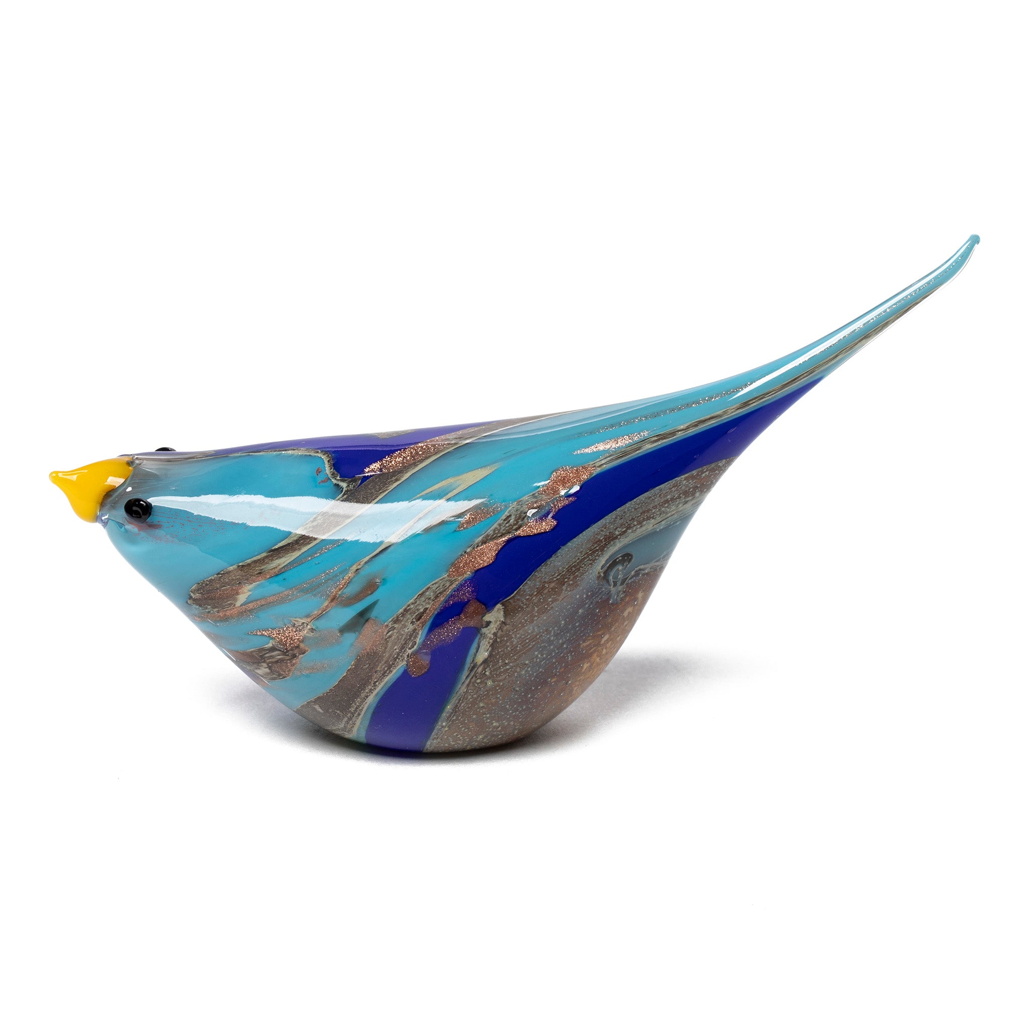 Salviati｜murano/ムラーノ｜ガラスオブジェクト｜青茶｜鳥｜ ヴィンテージ｜Salviati/サルヴィアーティ｜murano/ムラーノ