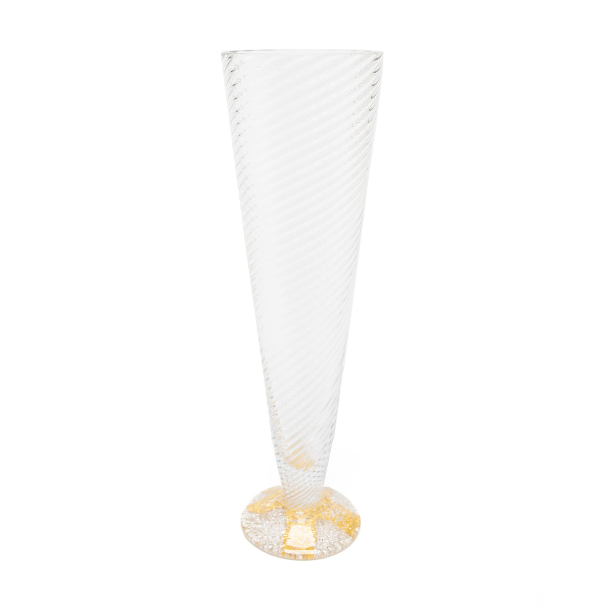 Champagne Flute - Handblown Glass with Gold Leaf
