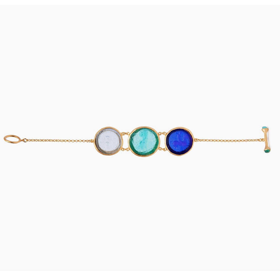 Glass Multi-Coin Motif Bracelet