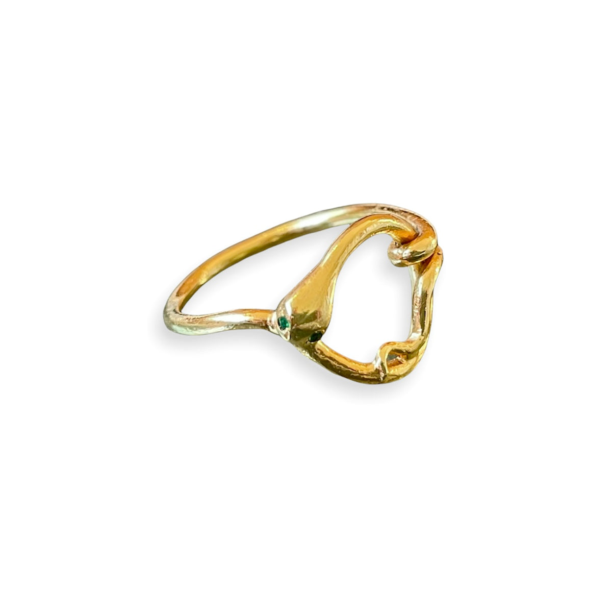 Snake Garnet Ring - Gold Plated