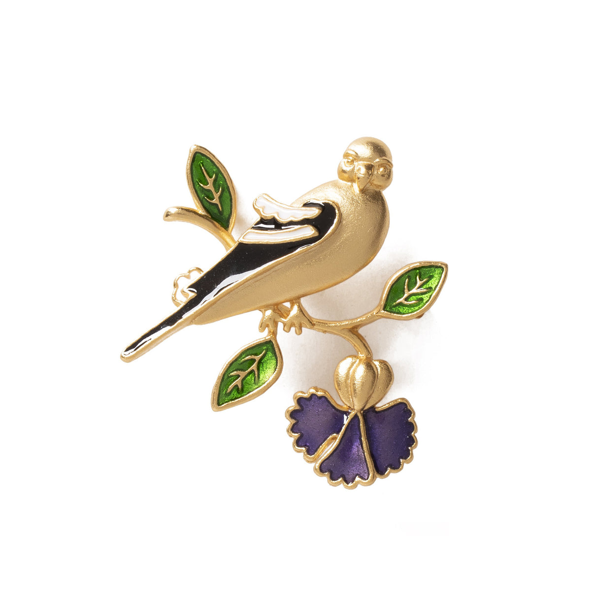 Medieval Bird and Blossom Brooch