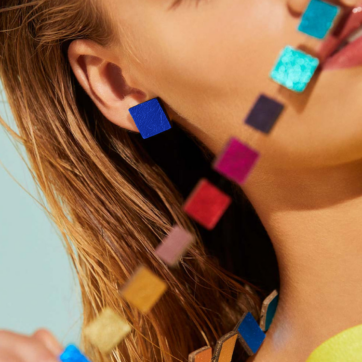 Color Spectrum Square Earrings